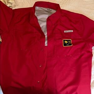 Realtree Red Casual Button Down Shirt